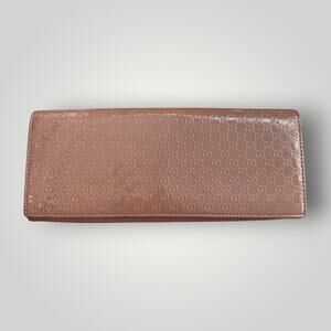 Gucci Pink Embossed Leather Clutch